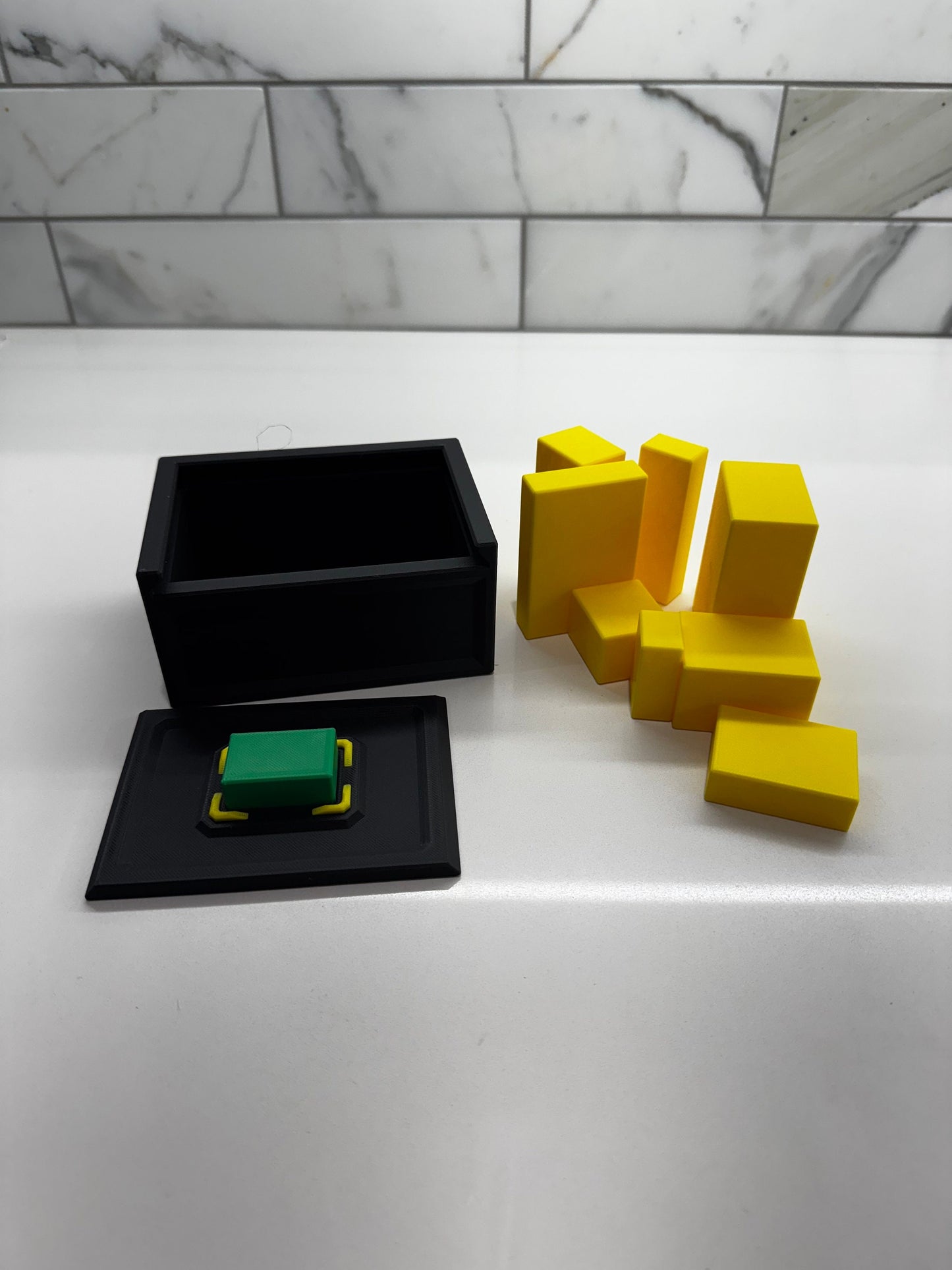 Green Stone Puzzle Game: Unique Brain Teaser for Adults and Kids, Handmade 3D Printed Box, Challenging Family Fun & Clever Gift Idea