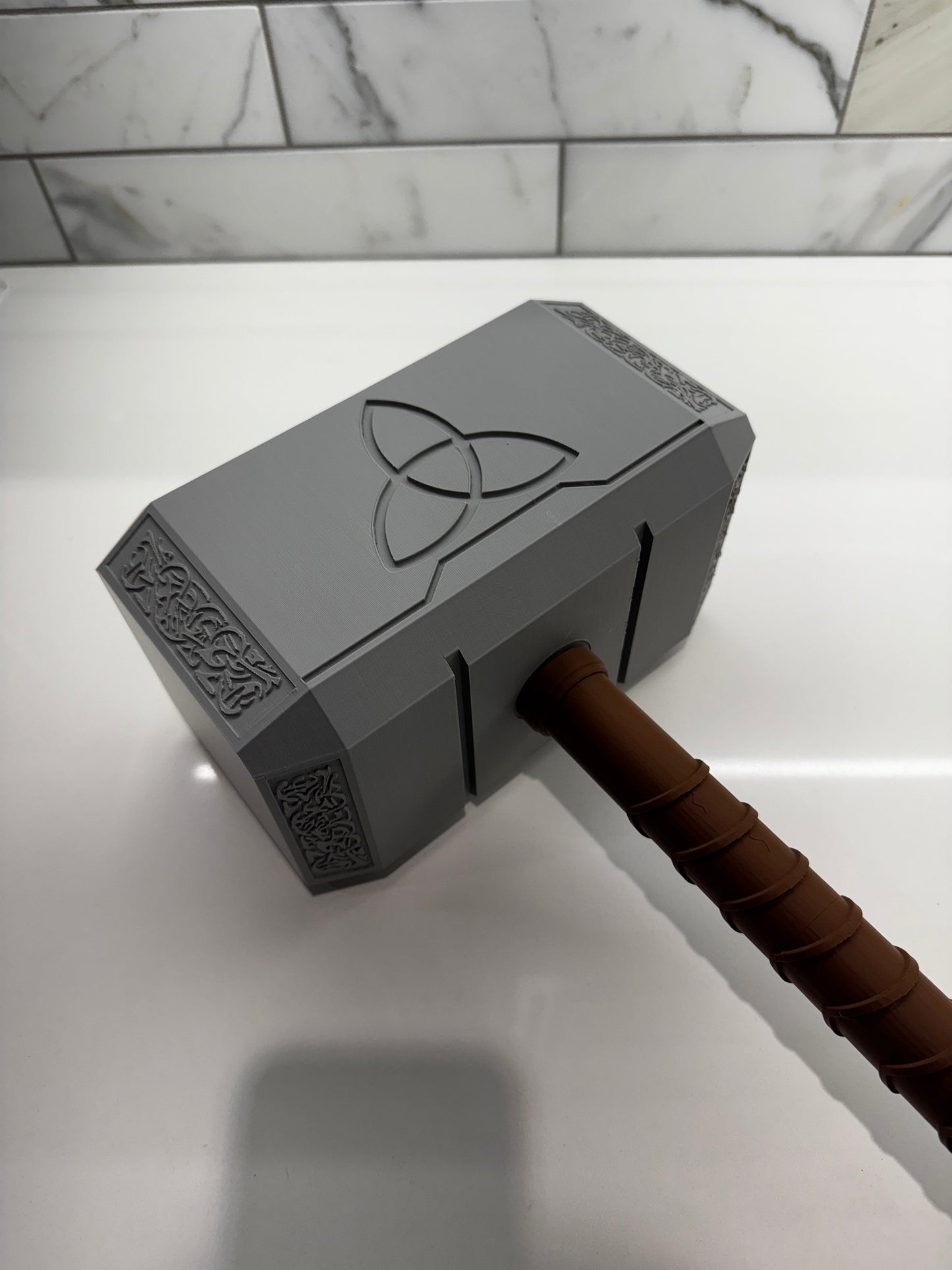 Thor's Mjolnir 3D Printed Hammer - Full-Size, High-Quality Cosplay & Display Prop - Authentic Norse Mythology Replica