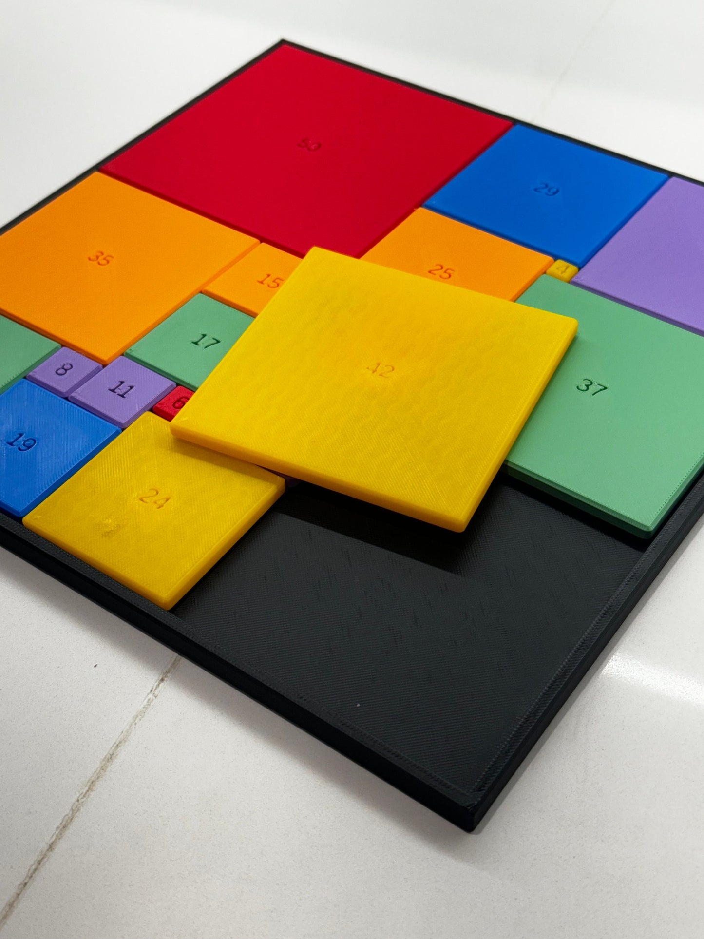 Squared Square Puzzle for Adults & Kids - Challenging Math Puzzle Brain Teaser - Educational Game for Teachers, Students Puzzle Lovers