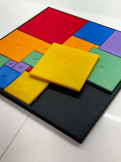 Squared Square Puzzle for Adults & Kids - Challenging Math Puzzle Brain Teaser - Educational Game for Teachers, Students Puzzle Lovers