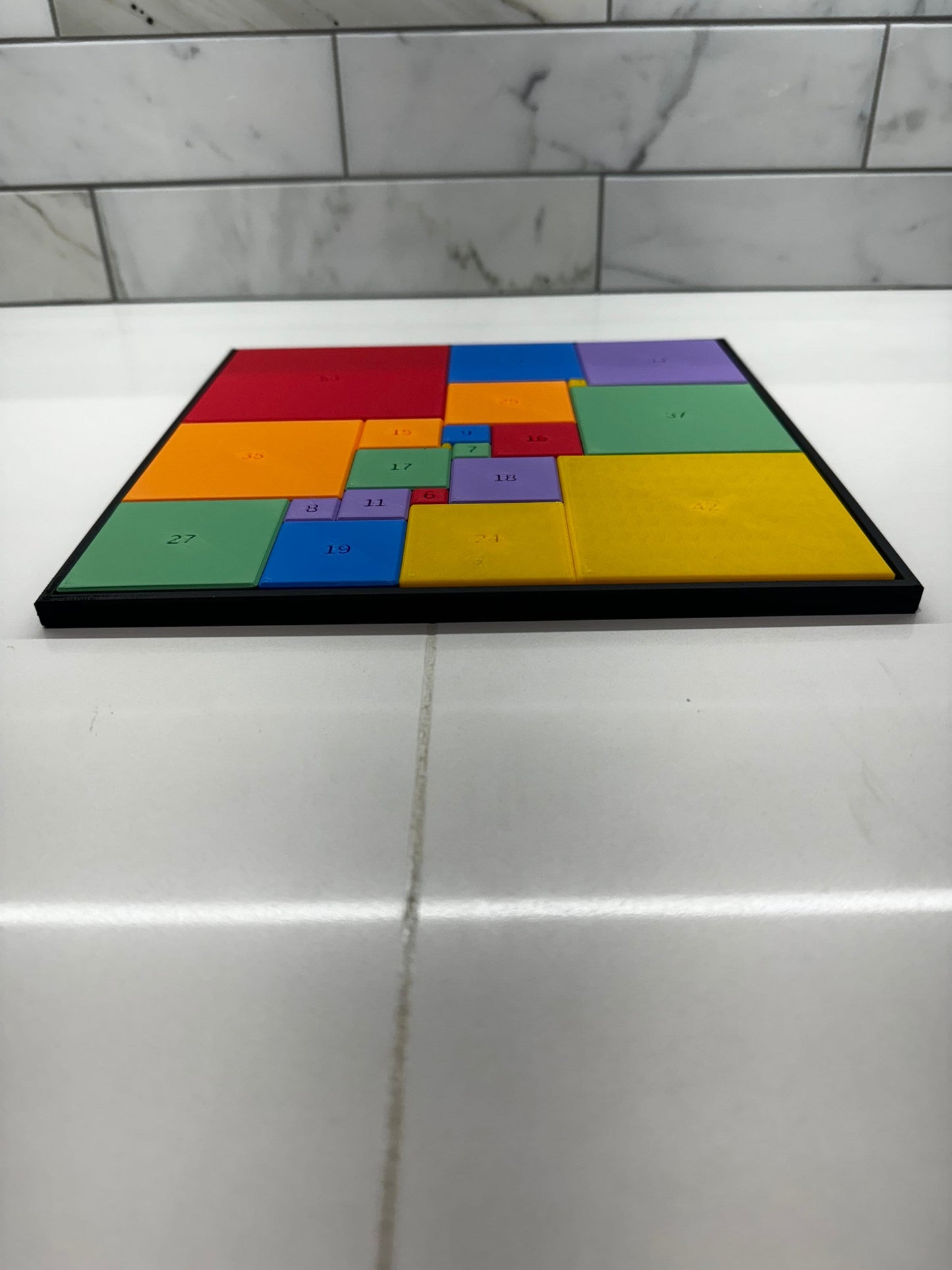 Squared Square Puzzle for Adults & Kids - Challenging Math Puzzle Brain Teaser - Educational Game for Teachers, Students Puzzle Lovers