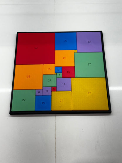 Squared Square Puzzle for Adults & Kids - Challenging Math Puzzle Brain Teaser - Educational Game for Teachers, Students Puzzle Lovers