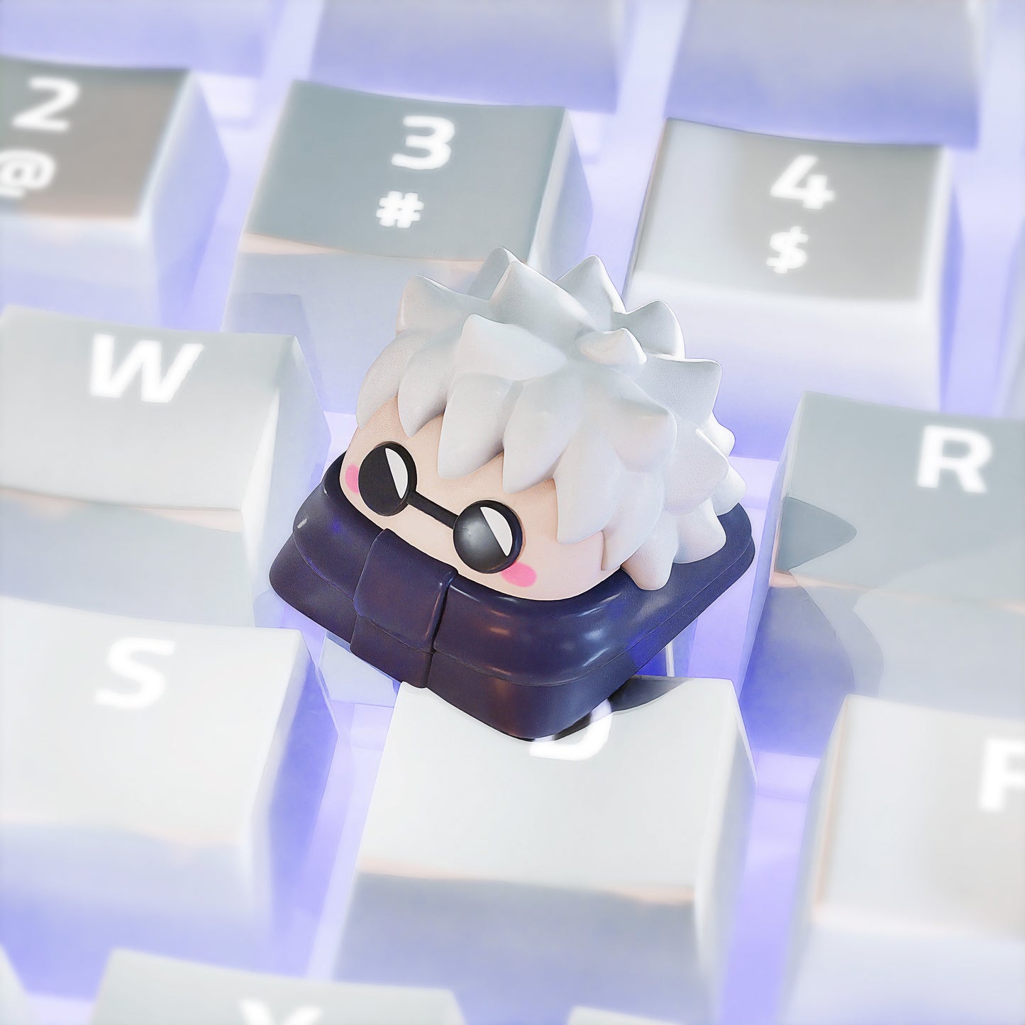 Handmade Inspired By Jujutsu Kaisen Keycaps for Cherry MX and clones - Custom Artisan Anime Fan Gift - Geto, Gojo, Nanami Keyboard Keycaps