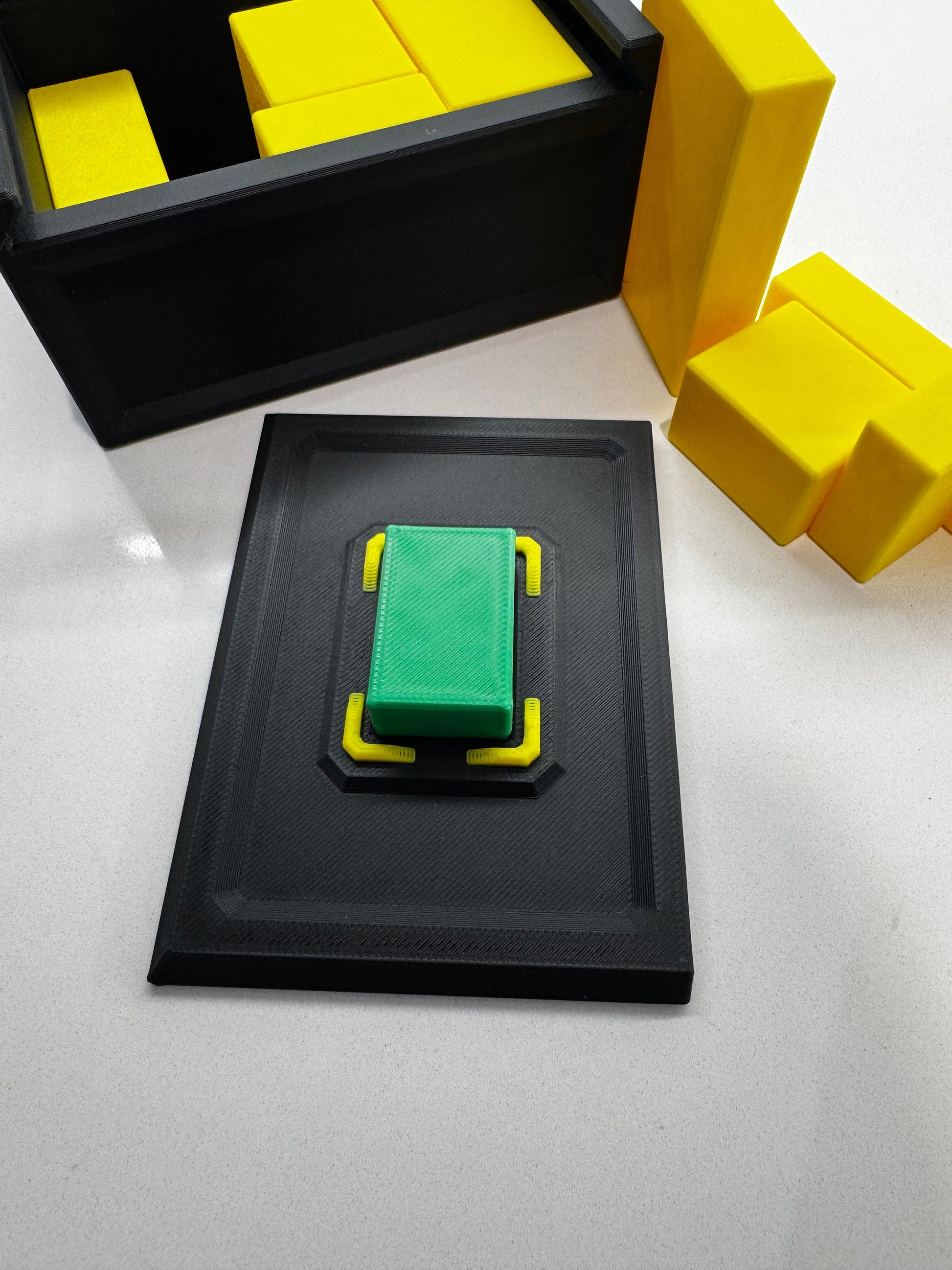 Green Stone Puzzle Game: Unique Brain Teaser for Adults and Kids, Handmade 3D Printed Box, Challenging Family Fun & Clever Gift Idea