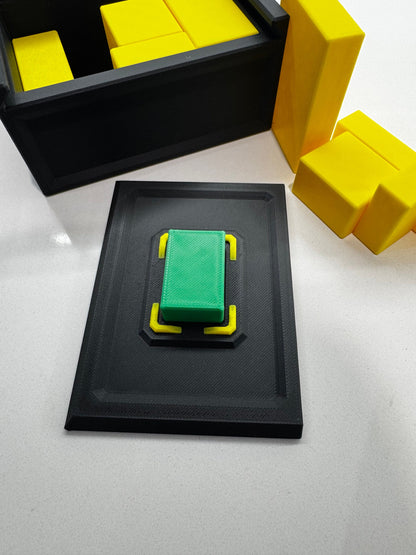 Green Stone Puzzle Game: Unique Brain Teaser for Adults and Kids, Handmade 3D Printed Box, Challenging Family Fun & Clever Gift Idea