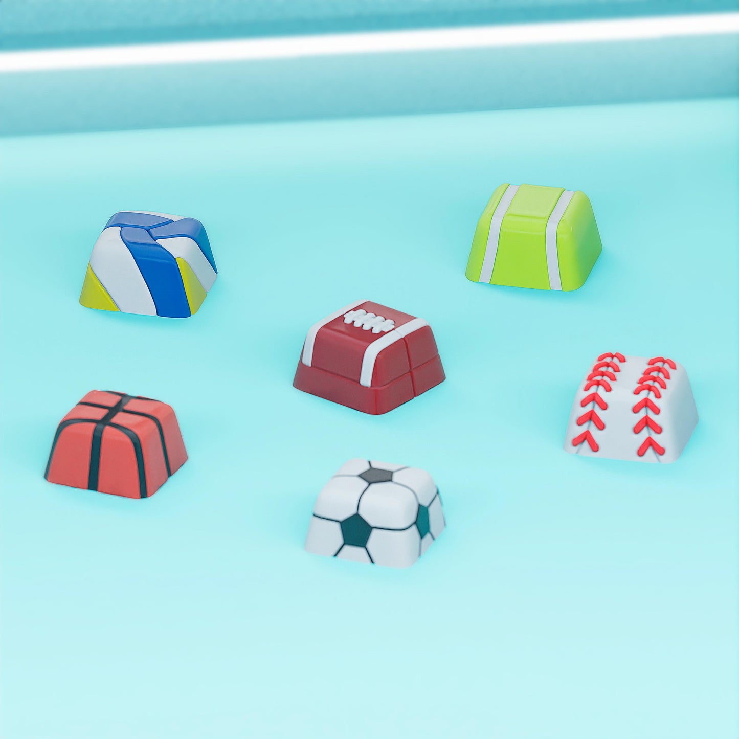 Handmade Sport Balls Keycaps for Cherry MX, Artisan Keycaps, Tennis, Soccer, Football, Basketball, Baseball Gifts for Him & Her 3D Printed