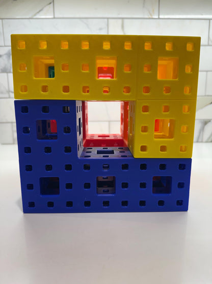 3D Printed Menger Sponge Puzzle: Stage IV Fractal Challenge, Precision Crafted Educational Fun