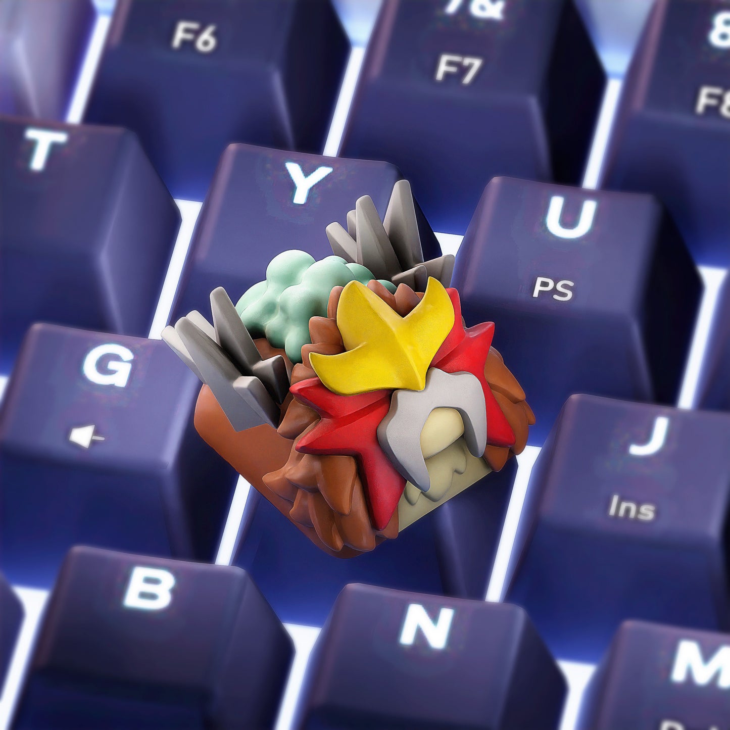 Handmade Inspired By Legendary Beasts Pokemon Keycaps for Cherry MX - Custom Artisan - Entei Suicune Raikou - Perfect Anime Fan Gift