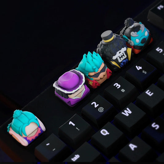 Handmade Inspired By Anime Keycaps - Vivi, Robin, Franky, Brook, Jinbe for Cherry MX - Custom Artisan - Perfect Anime Fan Gift