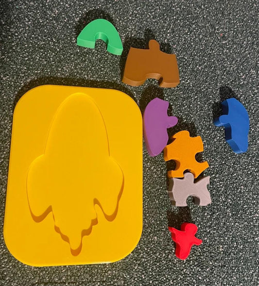 Rocket Shape Puzzle for Kids - Motor Skills Development and Shape Orientation - Fun & Decorative Insertion Puzzle - 3D Printed