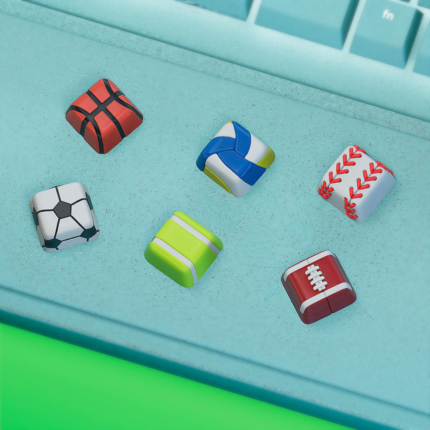 Handmade Sport Balls Keycaps for Cherry MX, Artisan Keycaps, Tennis, Soccer, Football, Basketball, Baseball Gifts for Him & Her 3D Printed