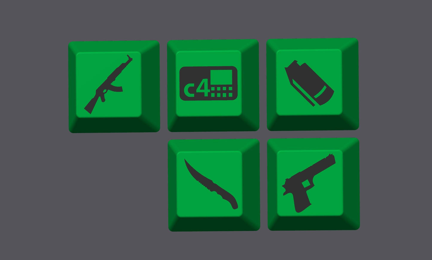 Handcrafted Counter Strike 2 or Global Offensive Keycap Set - Access Weapons Easily, Gamer Accessories, Custom Keycaps for Gaming Keyboard