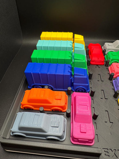 Rush Hour Challenge - Sliding Puzzle - Logic Game - 3D Printed Puzzle, Great Gift for Problem Solving Fun