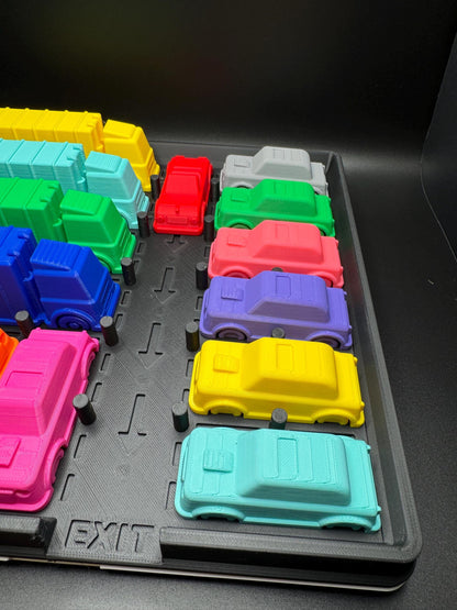 Rush Hour Challenge - Sliding Puzzle - Logic Game - 3D Printed Puzzle, Great Gift for Problem Solving Fun
