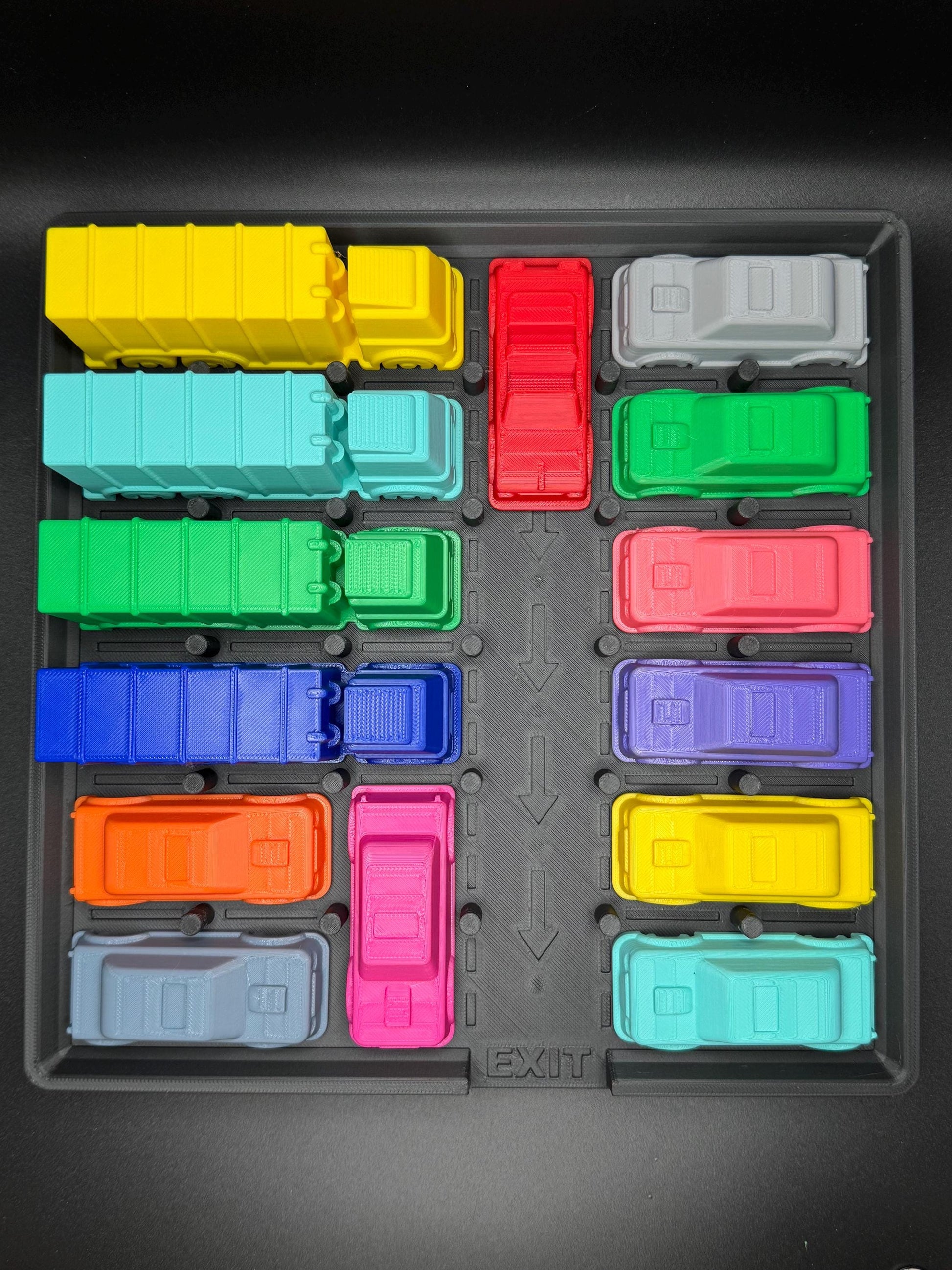 Rush Hour Challenge - Sliding Puzzle - Logic Game - 3D Printed Puzzle, Great Gift for Problem Solving Fun