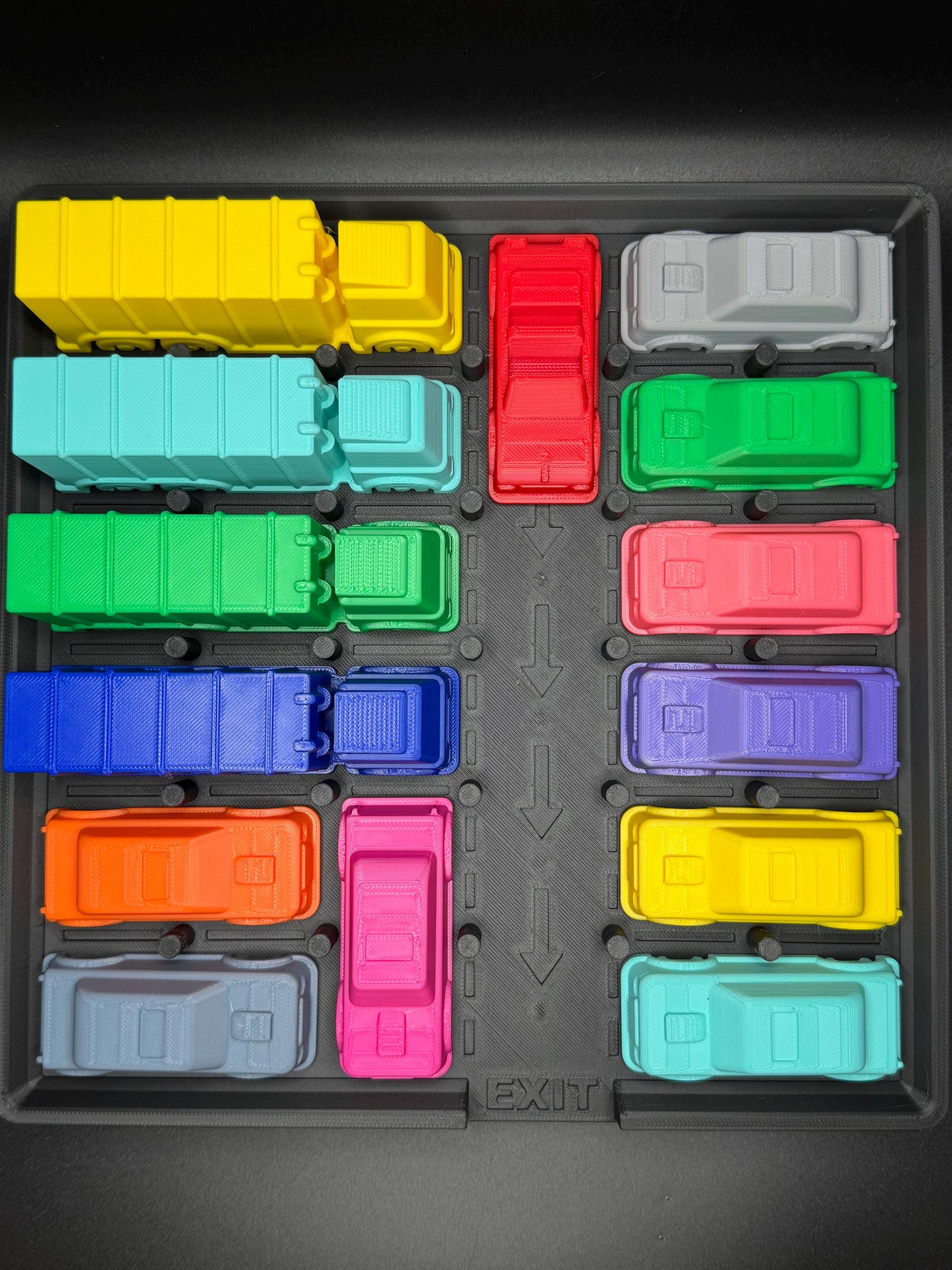 Rush Hour Challenge - Sliding Puzzle - Logic Game - 3D Printed Puzzle, Great Gift for Problem Solving Fun