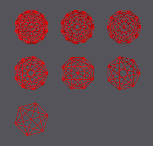 Summation n-1 Math Decorations - Geometric Line Art Circles for STEM and Math Lovers | Unique 3D Printed Decor