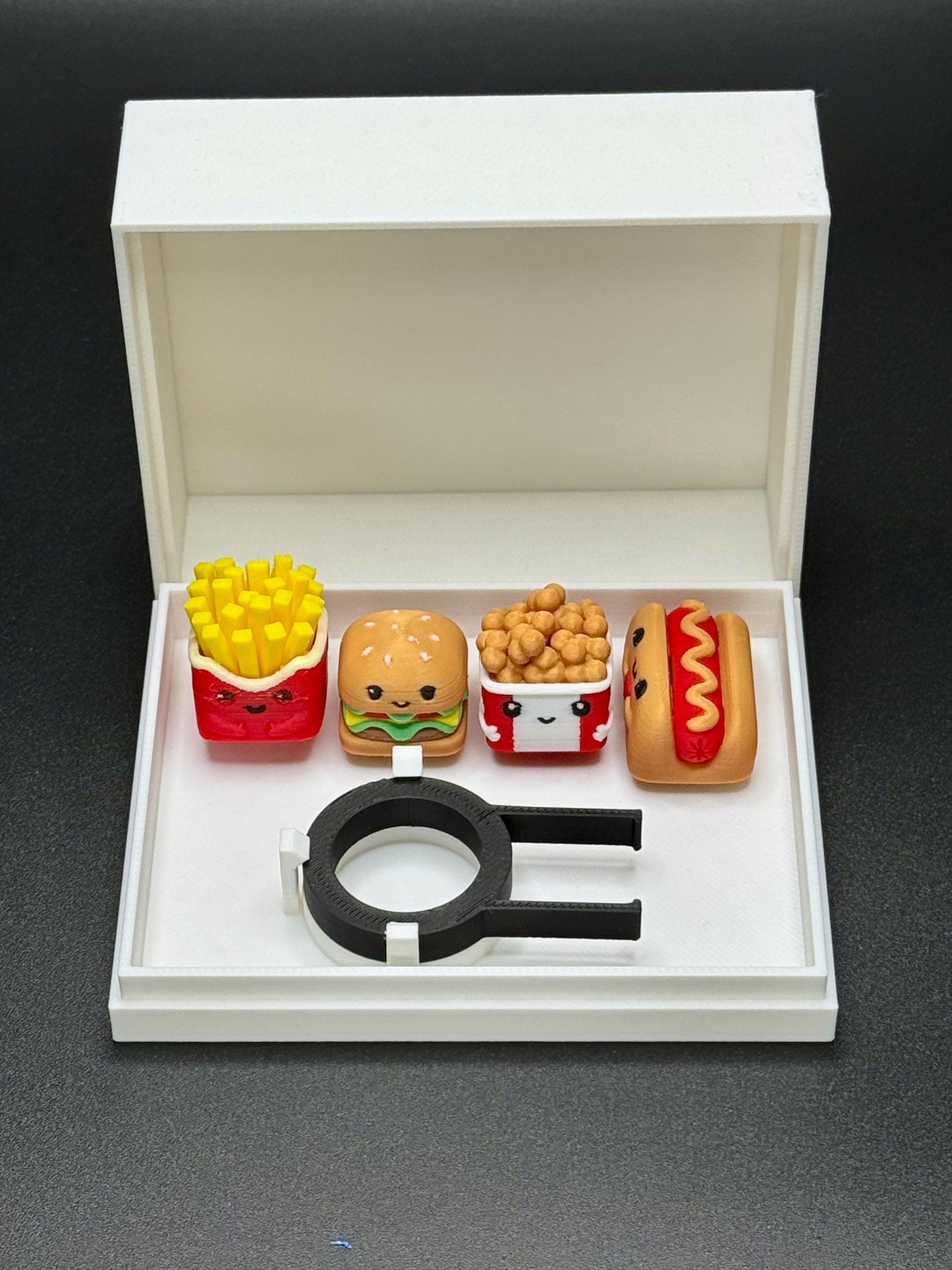 Handmade Cute Fast Food Keycaps, Burger, Fries, Popcorn, Hot Dog Keycaps for Cherry MX - Cute Custom Artisan Gift - Keycap Set for Him & Her