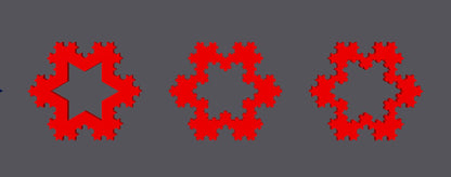Koch Snowflakes - Fractal Curve Model, 3D Print Desk Art and Learning Tool Gift for Students & Teachers, High Quality Decor