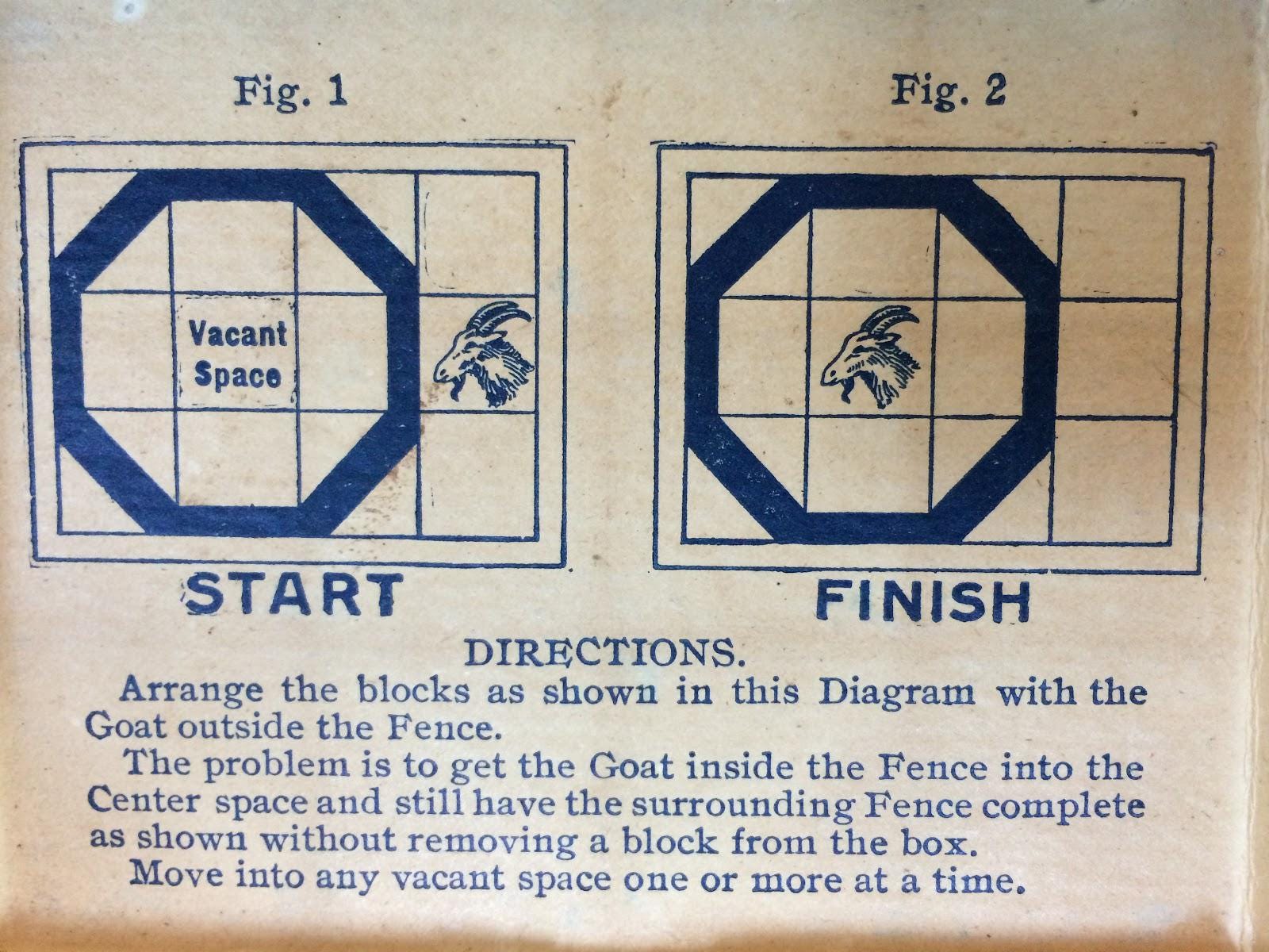 Get My Goat Puzzle - Modern Recreation of 1914 Sliding Puzzle - Large 3D Puzzle 25x19cm, Sliding Piece Challenge, Get the Goat in the Square