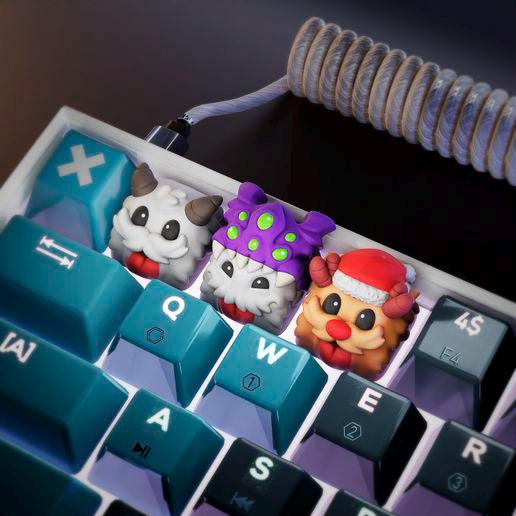 Handmade Poros League of Legends Keycaps for Cherry MX, Artisan Keycaps, Poro, Baron Nashor, Reno, Gifts for Him & Her 3D Printed