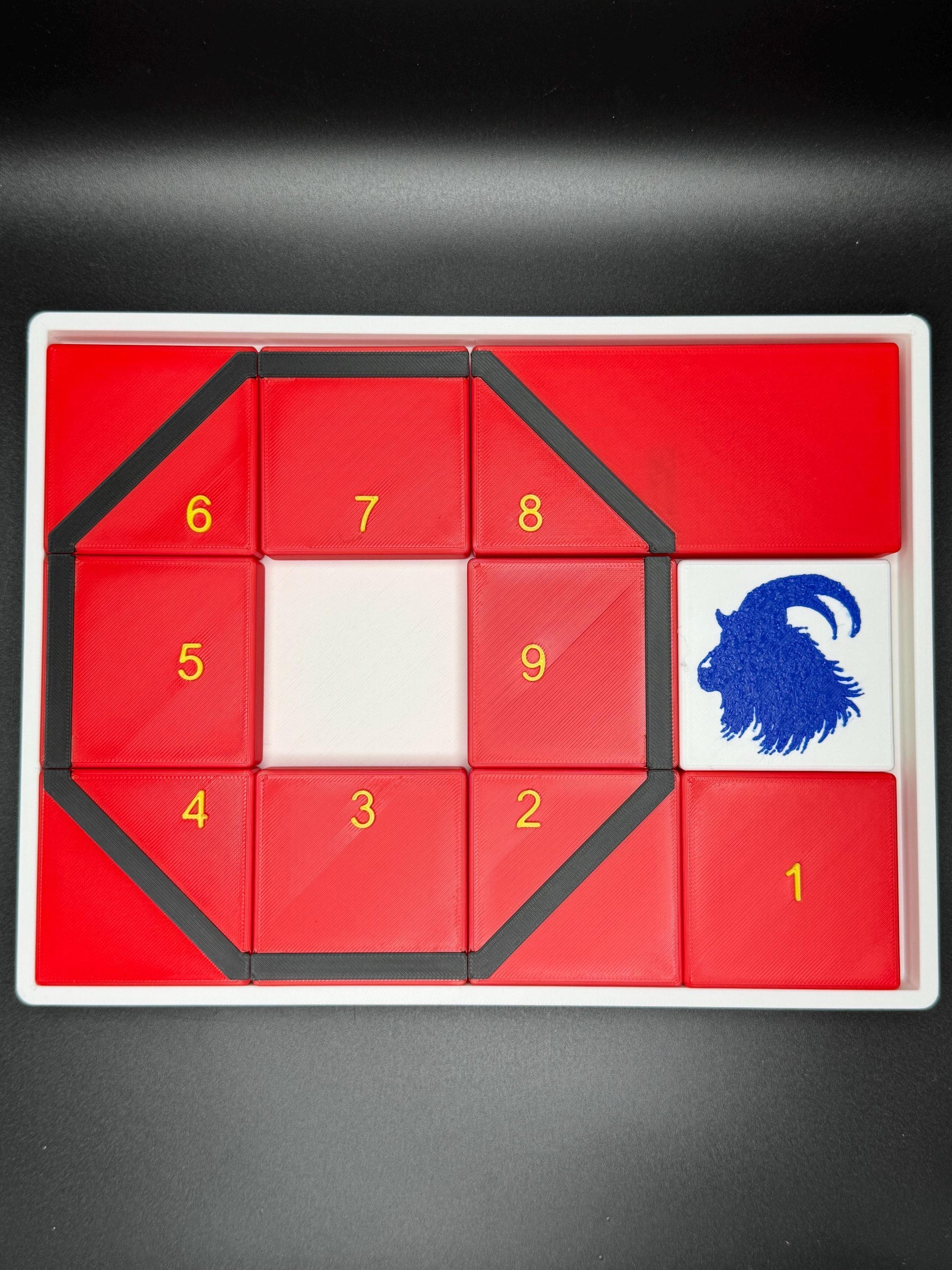 Get My Goat Puzzle - Modern Recreation of 1914 Sliding Puzzle - Large 3D Puzzle 25x19cm, Sliding Piece Challenge, Get the Goat in the Square