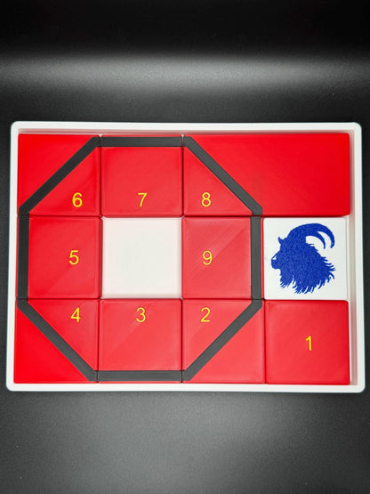 Get My Goat Puzzle - Modern Recreation of 1914 Sliding Puzzle - Large 3D Puzzle 25x19cm, Sliding Piece Challenge, Get the Goat in the Square