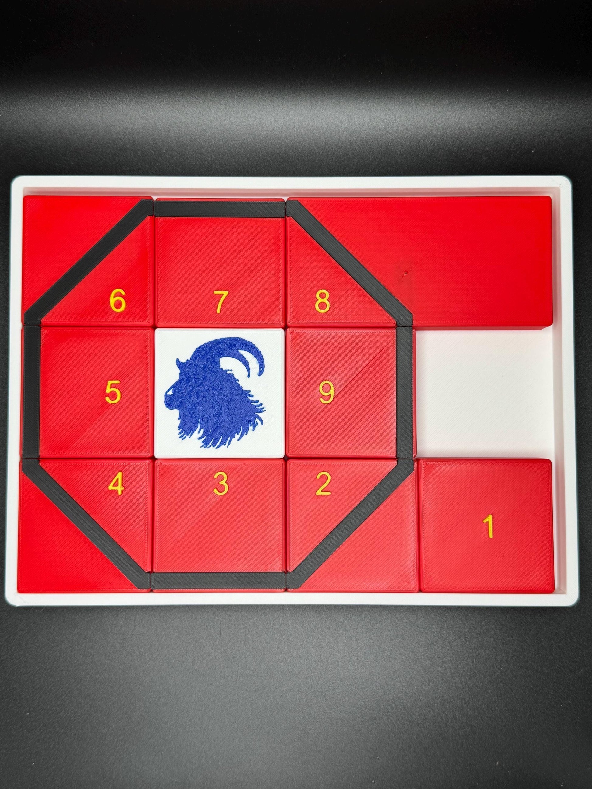 Get My Goat Puzzle - Modern Recreation of 1914 Sliding Puzzle - Large 3D Puzzle 25x19cm, Sliding Piece Challenge, Get the Goat in the Square