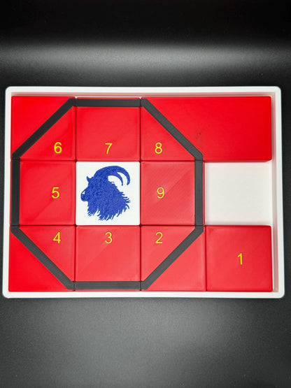 Get My Goat Puzzle - Modern Recreation of 1914 Sliding Puzzle - Large 3D Puzzle 25x19cm, Sliding Piece Challenge, Get the Goat in the Square