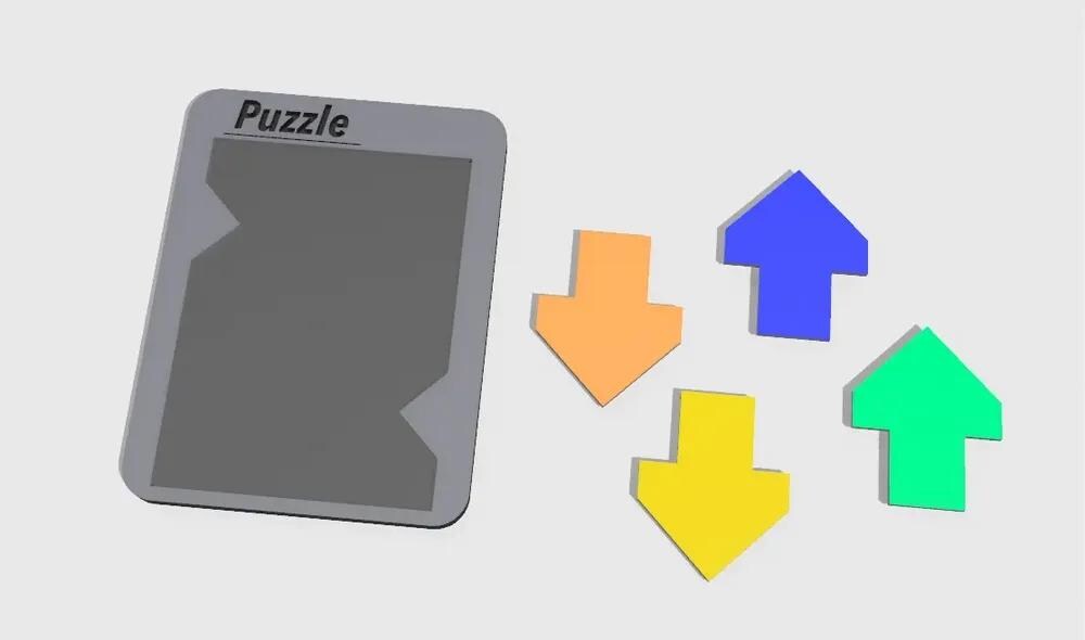 4 Arrow Puzzle - STEM Learning Tool, 3D Printed Puzzle for All Ages, Fit Arrows in Tray, Easy & Difficult Versions, Great Gift Idea 24x19cm