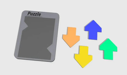 4 Arrow Puzzle - STEM Learning Tool, 3D Printed Puzzle for All Ages, Fit Arrows in Tray, Easy & Difficult Versions, Great Gift Idea 24x19cm