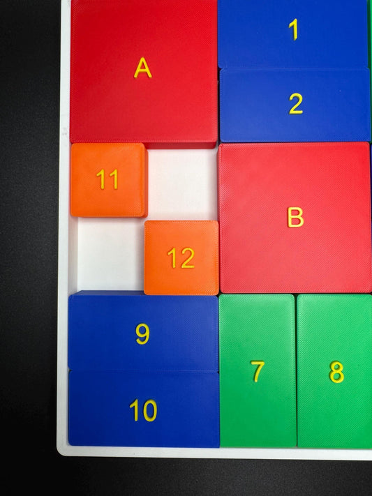 Sliding Block Puzzle / ABC Puzzle - Sliding Puzzle - 3D Printed Classic 1927s Toy, Modern Vintage Puzzle, High Quality Brain Teaser Game