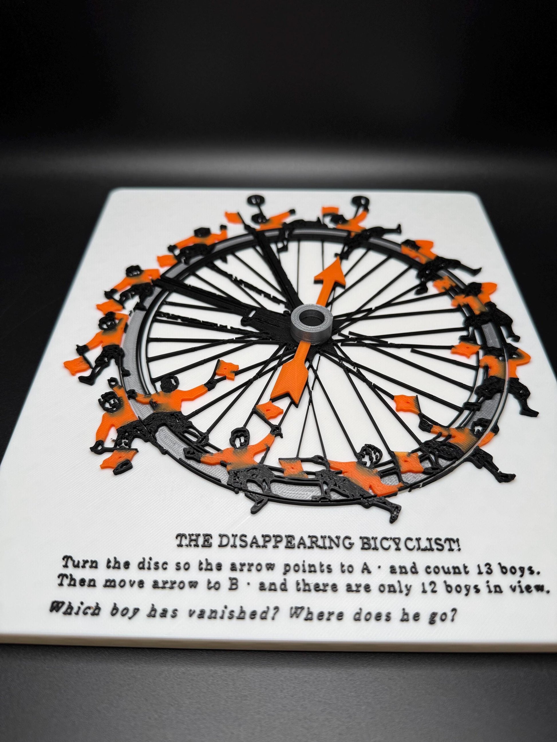 Disappearing Bicyclist Puzzle: Vintage Optical Illusion Puzzle by Sam Loyd, High Quality 3D Print, Fun & Engaging for All Ages