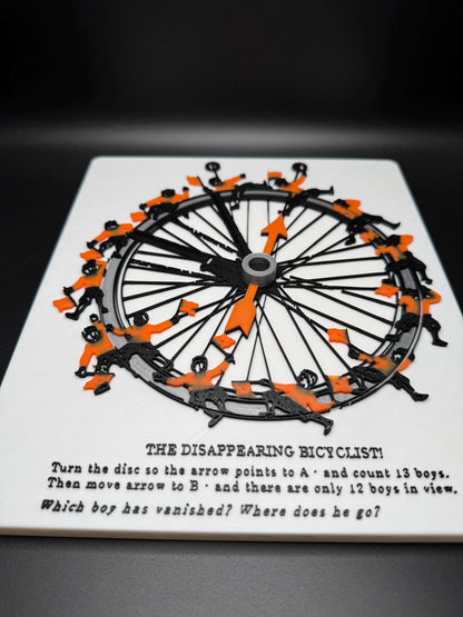 Disappearing Bicyclist Puzzle: Vintage Optical Illusion Puzzle by Sam Loyd, High Quality 3D Print, Fun & Engaging for All Ages