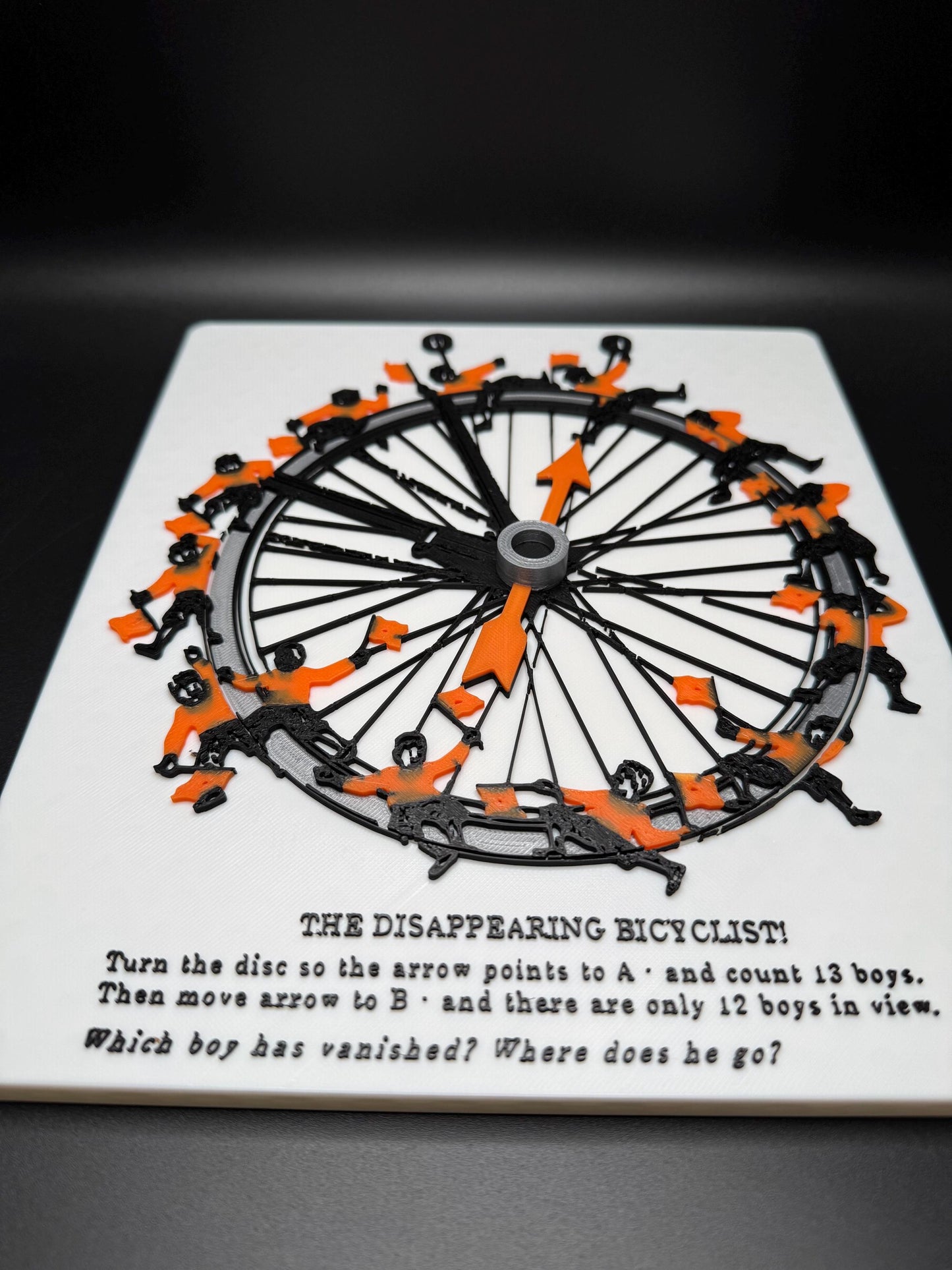 Disappearing Bicyclist Puzzle: Vintage Optical Illusion Puzzle by Sam Loyd, High Quality 3D Print, Fun & Engaging for All Ages