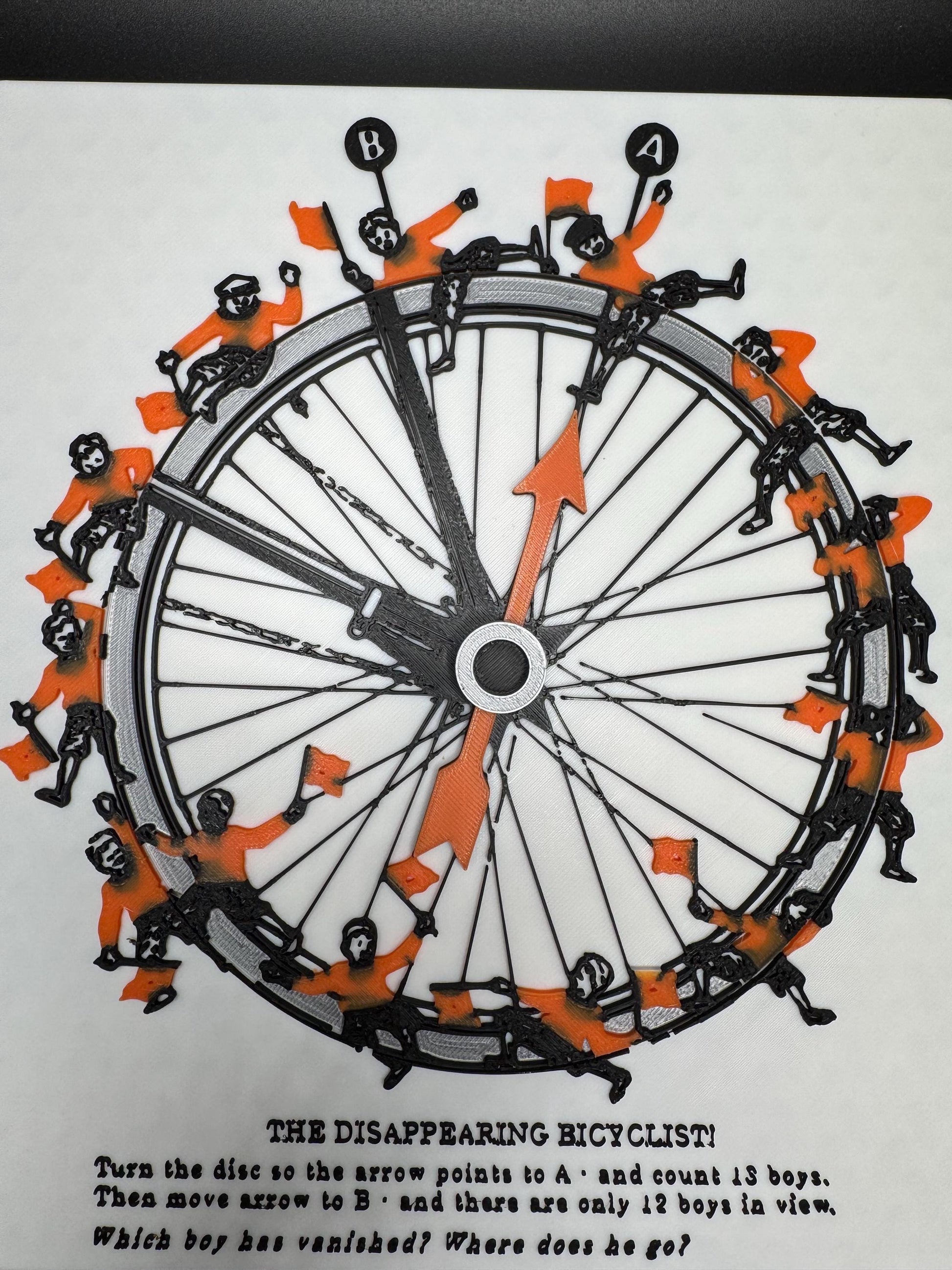 Disappearing Bicyclist Puzzle: Vintage Optical Illusion Puzzle by Sam Loyd, High Quality 3D Print, Fun & Engaging for All Ages