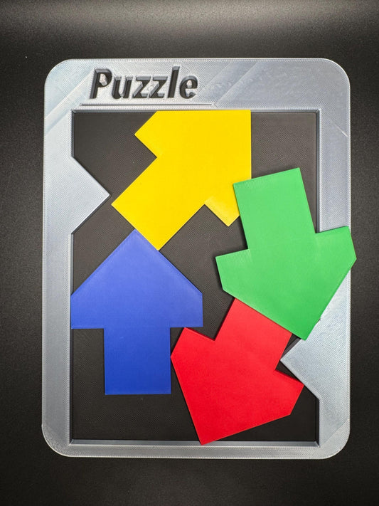 4 Arrow Puzzle - STEM Learning Tool, 3D Printed Puzzle for All Ages, Fit Arrows in Tray, Easy & Difficult Versions, Great Gift Idea 24x19cm