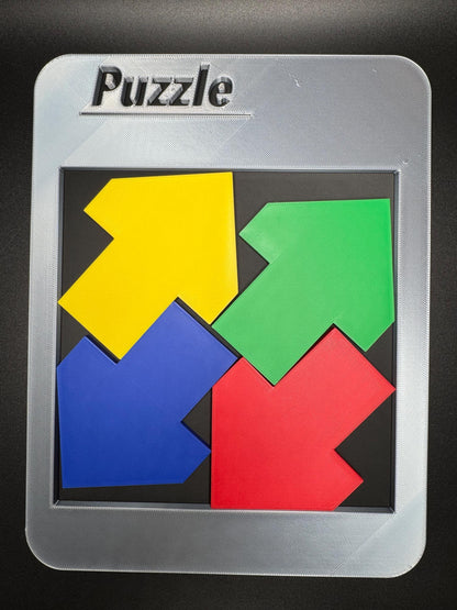 4 Arrow Puzzle - STEM Learning Tool, 3D Printed Puzzle for All Ages, Fit Arrows in Tray, Easy & Difficult Versions, Great Gift Idea 24x19cm