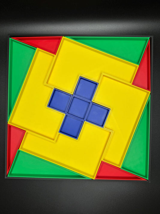Disappearing Square Puzzle - Vintage Modern Design, Fun Brain Teaser, Fits Perfectly, Challenging Family Game