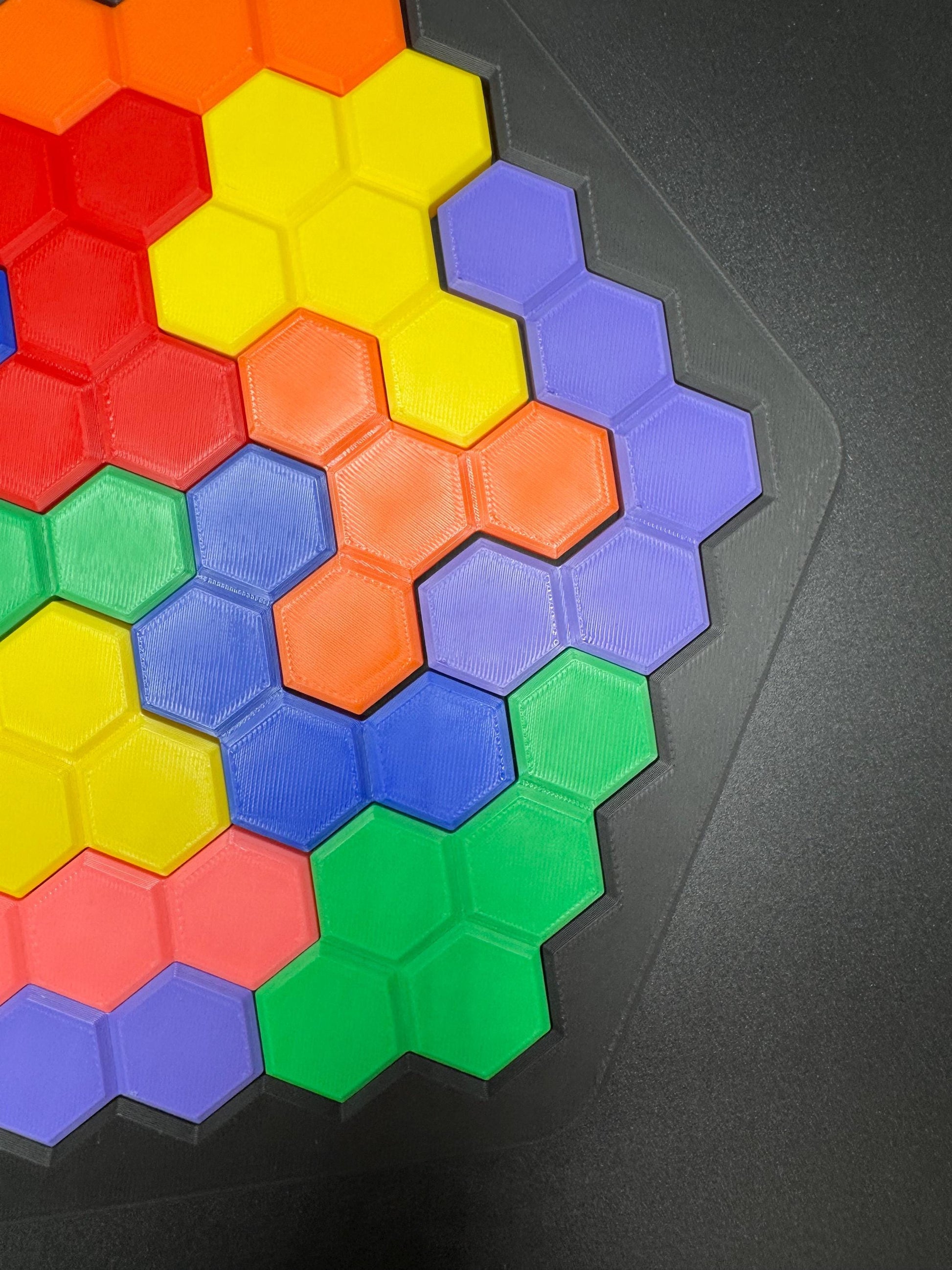 Hexagon Puzzle Brain Teaser - Difficult 3D Printed Puzzle, Brain Teaser for All Ages, 14 Unique Pieces & Hexagon Base - Large 240x210mm Game