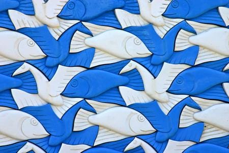 Escher's Birds and Fish Tessellation Print | Art Print Decor | Unique Wall Art | Home Decor | Geometric Patterns & Design