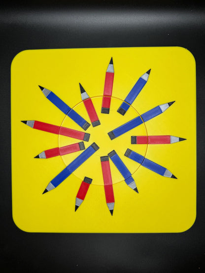 Disappearing Pencil Puzzle - 6 or 7 Pencils? Magic Shifting Puzzle, 3D Printed Fun Toy for All Ages, Engaging & Unique Classroom Game