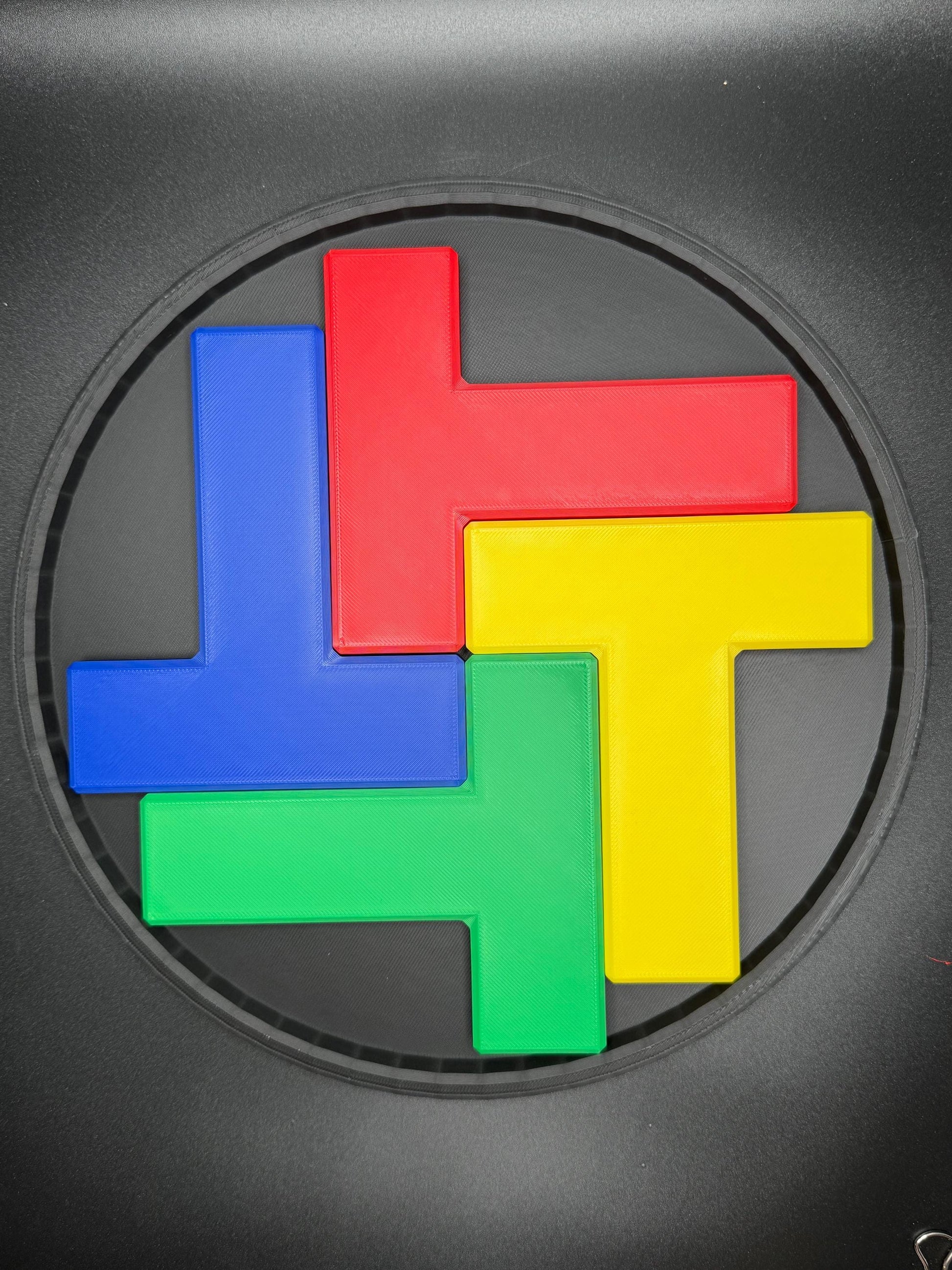 Fit 4T in a Circle Puzzle - Brain Game for Intelligence Challenges | 4 T-Shaped Elements and Square Piece | Fun & Engaging Mind Challenge