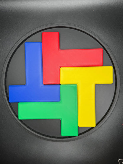 Fit 4T in a Circle Puzzle - Brain Game for Intelligence Challenges | 4 T-Shaped Elements and Square Piece | Fun & Engaging Mind Challenge