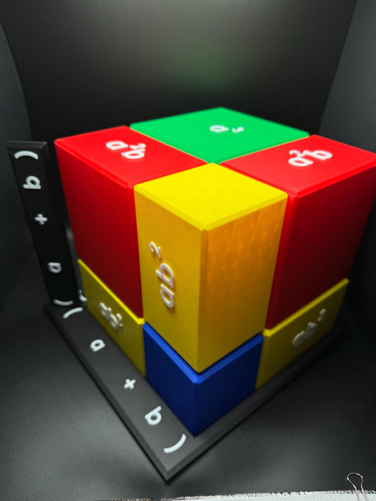 Visual Algebraic Identity (a+b)3 - 3D Print - Large Teacher Resource, Math Decor 240x240mm for Classroom & Students