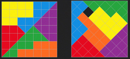Disappearing Square Puzzle Version 2 - Vintage Modern Design, Fun Brain Teaser, Fits Perfectly, Challenging Family Game