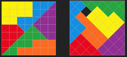 Disappearing Square Puzzle Version 2 - Vintage Modern Design, Fun Brain Teaser, Fits Perfectly, Challenging Family Game