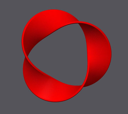 Triply Twisted Mobius Decor Ring - 3D Printed Stylish Accent for Bookshelves, Tables & Cabinets, Modern Home Decor