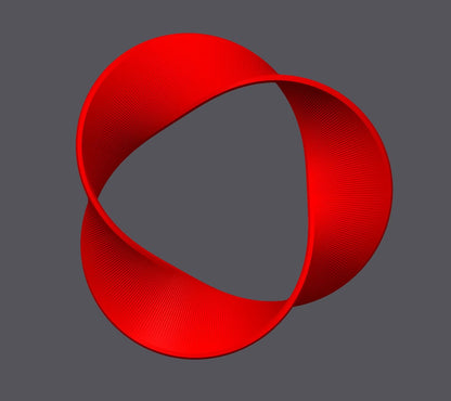 Triply Twisted Mobius Decor Ring - 3D Printed Stylish Accent for Bookshelves, Tables & Cabinets, Modern Home Decor