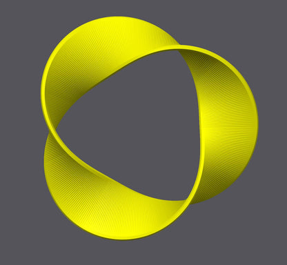 Triply Twisted Mobius Decor Ring - 3D Printed Stylish Accent for Bookshelves, Tables & Cabinets, Modern Home Decor
